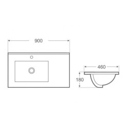 Arezzo design Texas beépíthető mosdó (AR-090B)