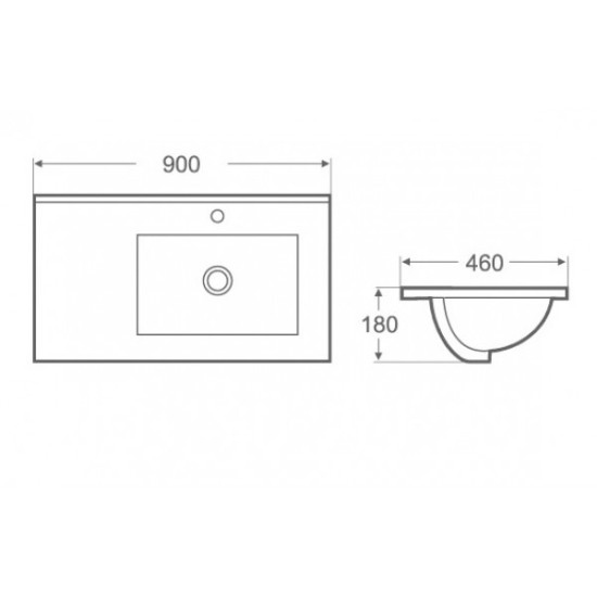 Arezzo design Texas beépíthető mosdó (AR-090J)