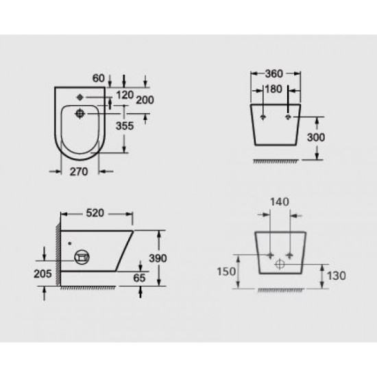 Arezzo design Indiana függesztett bidé (AR-103)