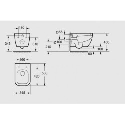 Arezzo design Ohio Rimless függesztett wc (AR-200R)