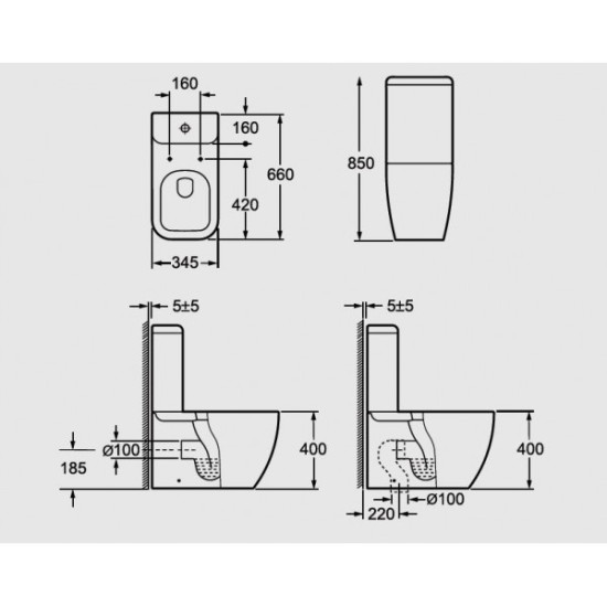 Arezzo design Ohio monoblokk wc (AR-202)
