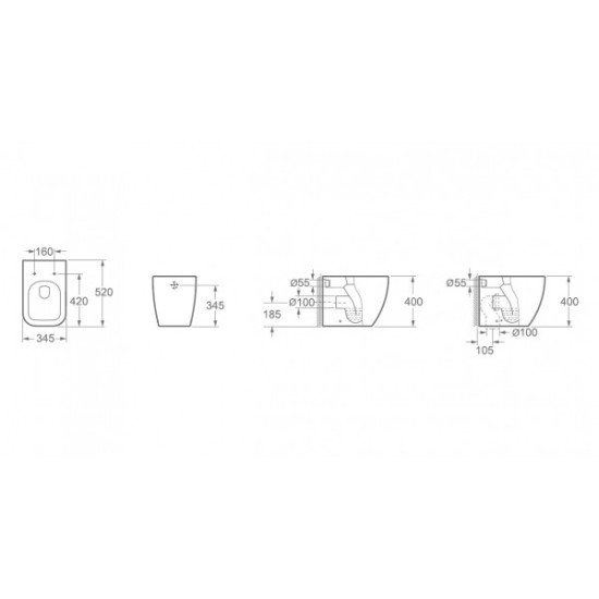 Arezzo design Ohio álló wc (AR-205)