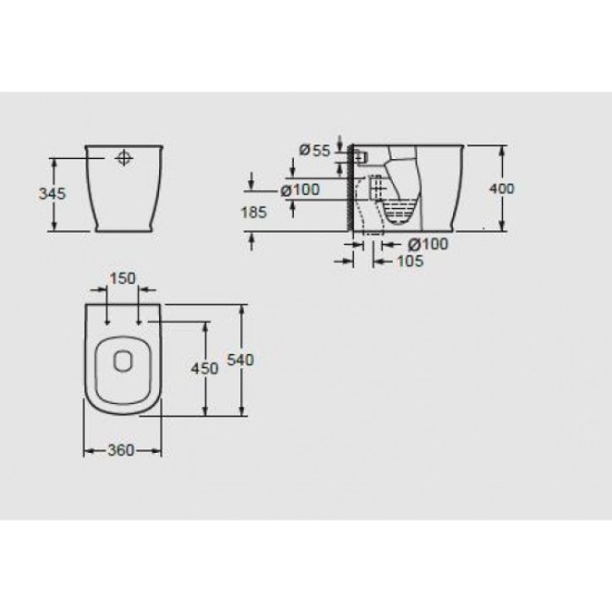 Arezzo design Charlton álló wc (AR-404)