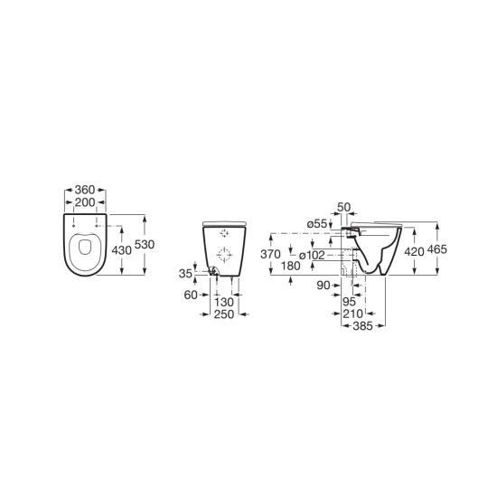 Roca Ona Rimless álló wc (7347687000)