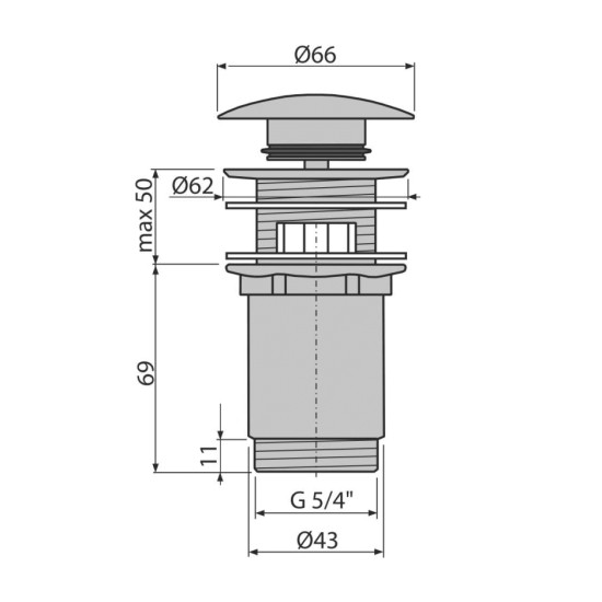 AlcaPlast leeresztőszelep (ALC-A392C)