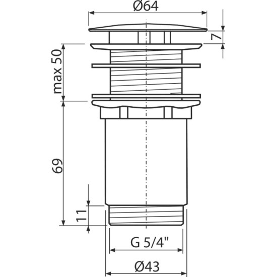AlcaPlast fényes fehér leeresztőszelep (ALC-A396B)