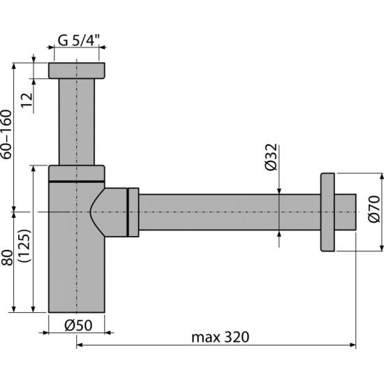 AlcaPlast mosdószifon (ALC-A400)