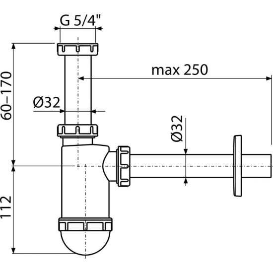 AlcaPlast mosdószifon (ALC-A430)