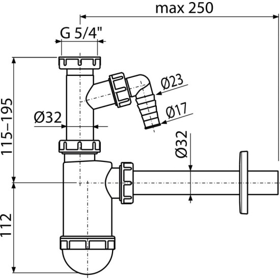 AlcaPlast mosdószifon (ALC-A430P)