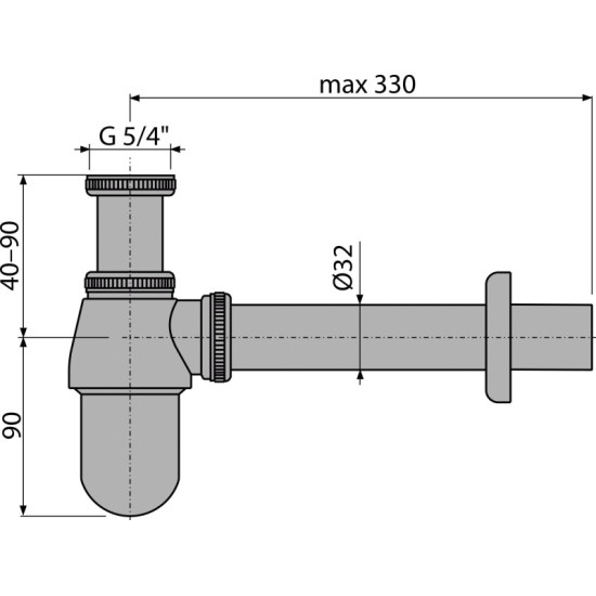 AlcaPlast mosdószifon (ALC-A431)