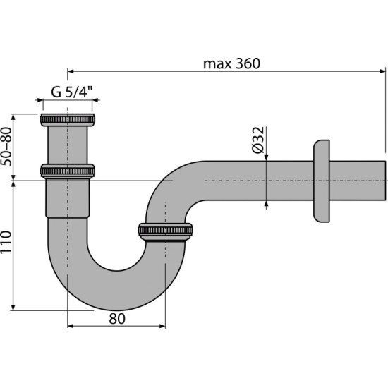 AlcaPlast mosdószifon (ALC-A432)