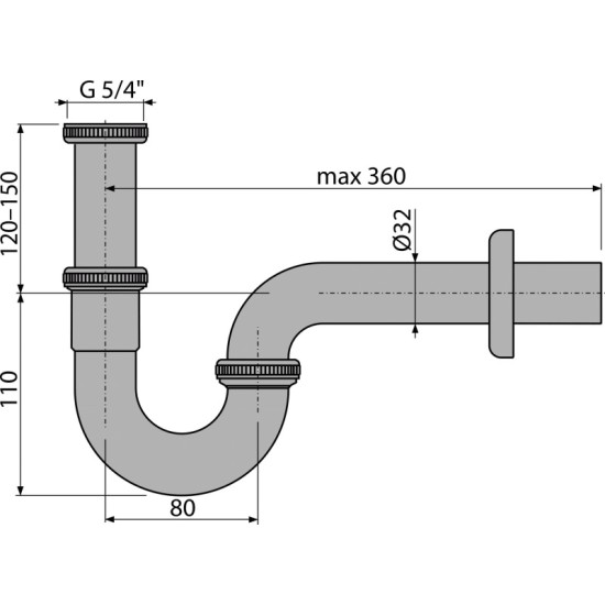 AlcaPlast mosdószifon (ALC-A4320)