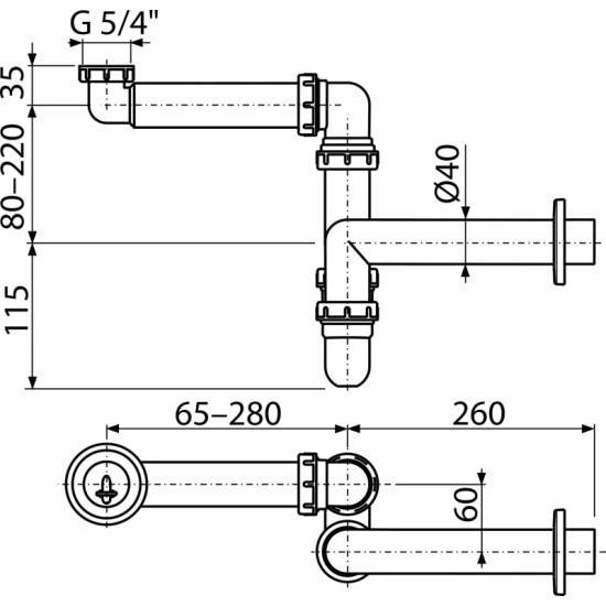 AlcaPlast mosdószifon (ALC-A434)