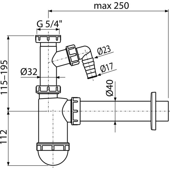 AlcaPlast mosdószifon (ALC-A43P)