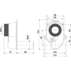 AlcaPlast vizelde szifon (ALC-A45B)