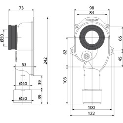AlcaPlast vizelde szifon (ALC-A45C)