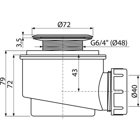 AlcaPlast zuhanytálca szifon (ALC-A46-50)