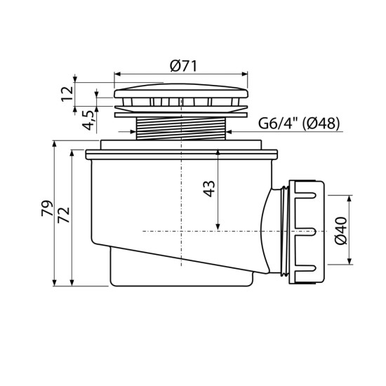AlcaPlast zuhanytálca szifon (ALC-A47B)