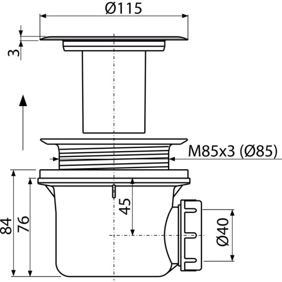 AlcaPlast zuhanytálca szifon (ALC-A48)