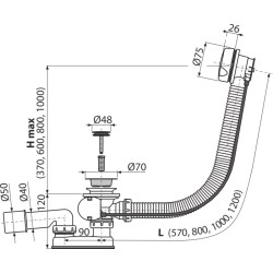 AlcaPlast kád le-és túlfolyó (ALC-A51B)