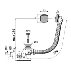 AlcaPlast kád le-és túlfolyó (ALC-A51CR)