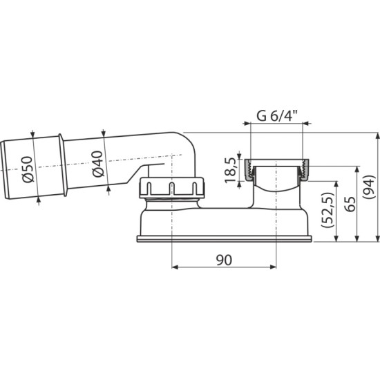 AlcaPlast kádszifon (ALC-A53-50)