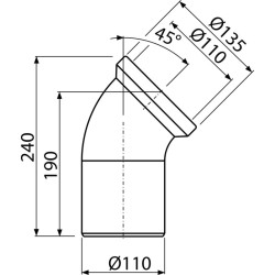 AlcaPlast wc bekötőcső (ALC-A90-45)
