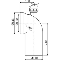AlcaPlast wc bekötőcső (ALC-A90-90P40)