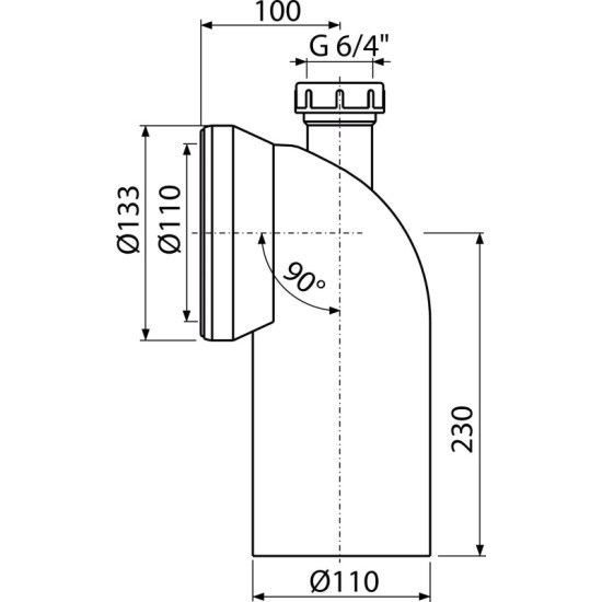 AlcaPlast wc bekötőcső (ALC-A90-90P40)
