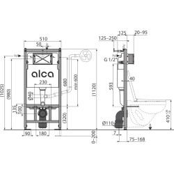 AlcaPlast Sádromodul wc tartály fali wc-hez (ALC-AM101/1120)