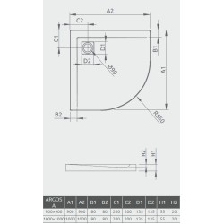 Radaway Argos A 100x100 íves akril zuhanytálca (4AA1010-01)