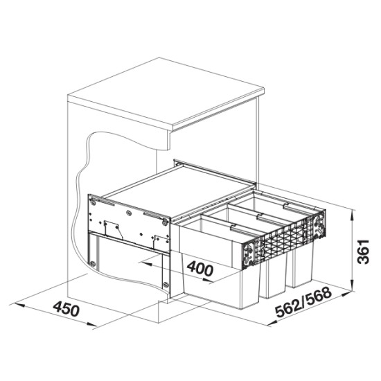 Blanco Select II 60/3 hulladékgyűjtő (526204)