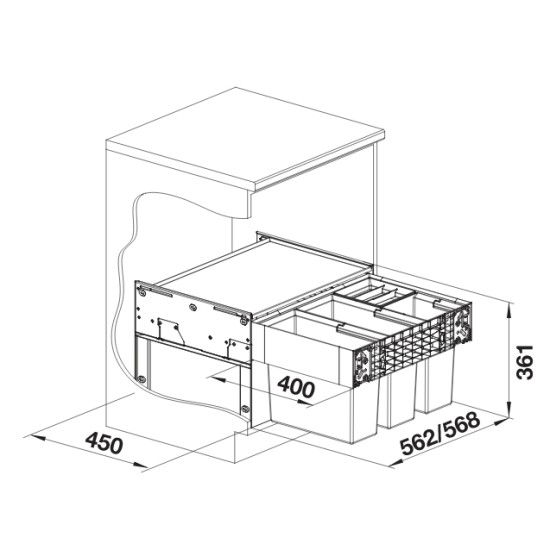 Blanco Select II 60/4 hulladékgyűjtő (526206)