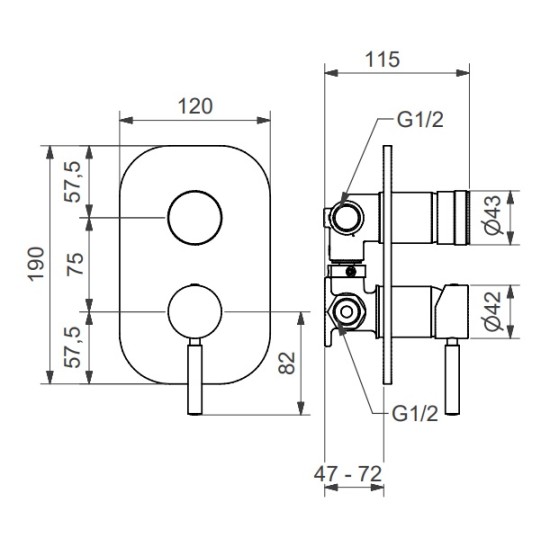 Bugnatese Kobuk falba építhető kádcsaptelep (2292)