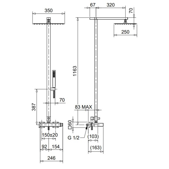 Bugnatese Atelier zuhanyrendszer (9436C)