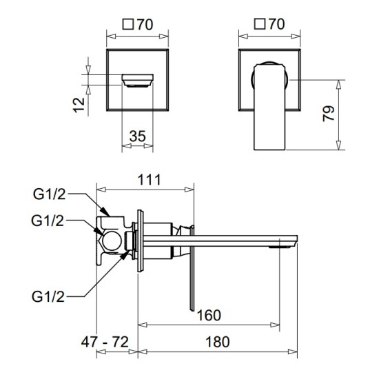 Bugnatese Atelier fali mosdó csaptelep (9445)