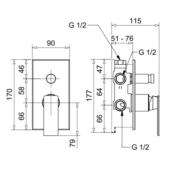 Bugnatese Atelier falba építhető kádcsaptelep (9472)