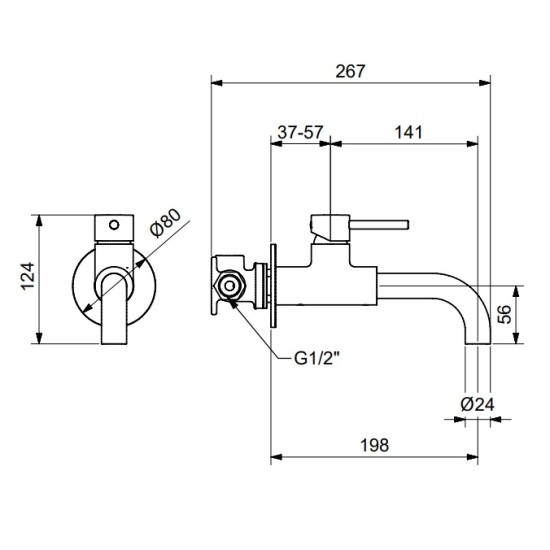 Bugnatese K Line fali mosdó csaptelep (5706)