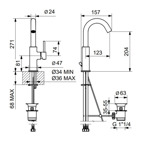 Bugnatese K Line mosdó csaptelep (5713)