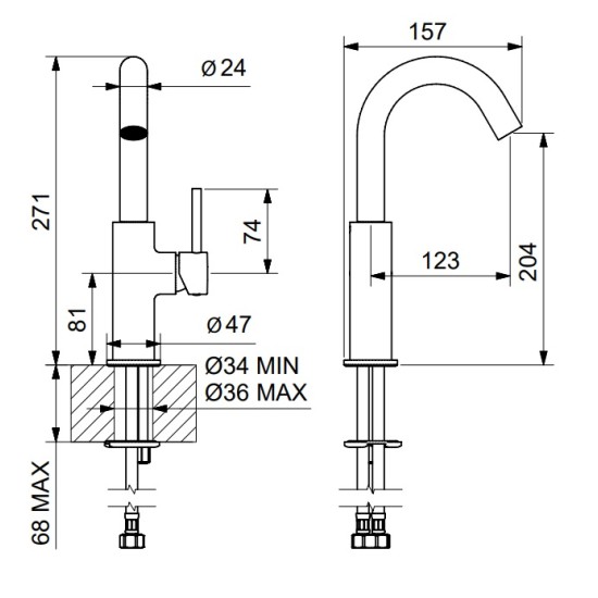 Bugnatese K Line mosdó csaptelep (5713SC)