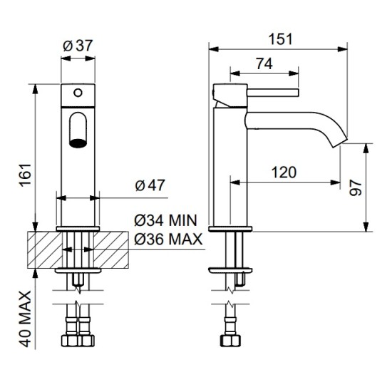 Bugnatese K Line mosdó csaptelep (5719SC)