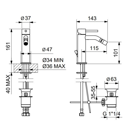 Bugnatese K Line bidé csaptelep (5725)