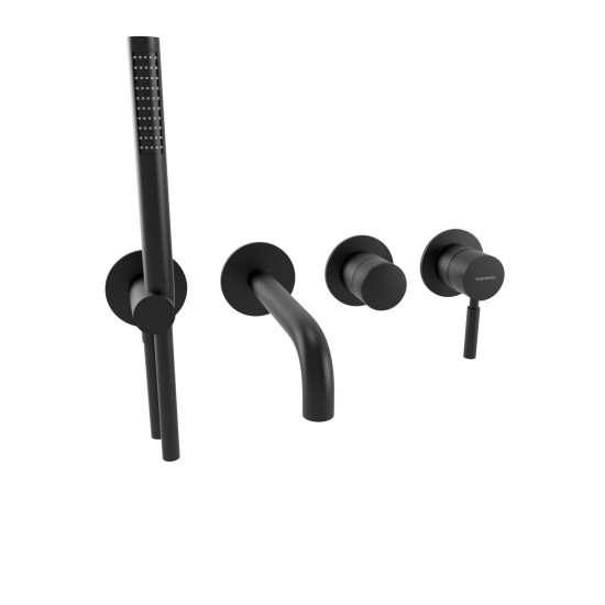 Bugnatese Kobuk matt fekete kádtöltő-és zuhany csaptelep (2201NE)