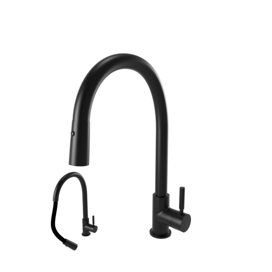 Bugnatese Kobuk matt fekete mosogató csaptelep (2270NE)