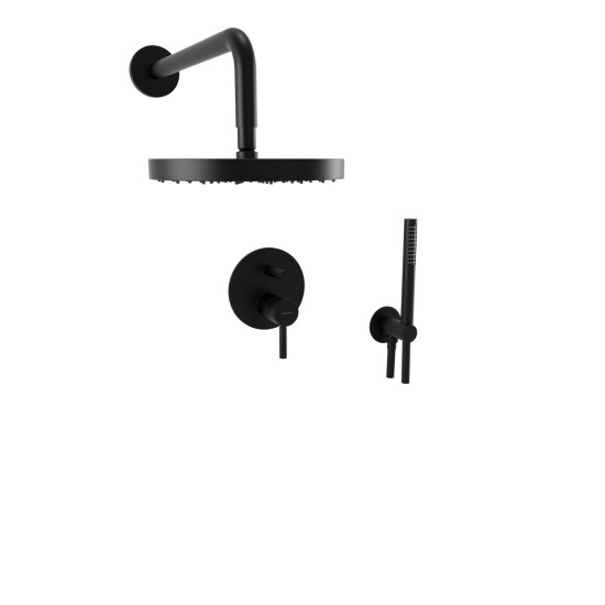Bugnatese Kobuk matt fekete falba építhető zuhany csaptelep szett (2274NE)