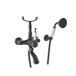 Bugnatese Oxford matt fekete kádtöltő-és zuhany csaptelep (6302NE)