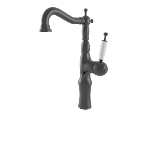 Bugnatese Oxford matt fekete magasított mosdó csaptelep (6317NE)