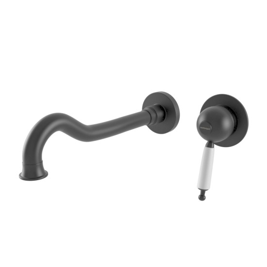 Bugnatese Oxford matt fekete fali mosdó csaptelep (6346NE)