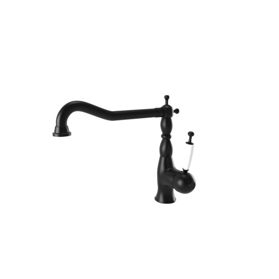 Bugnatese Oxford matt fekete mosogató csaptelep (6382NE)