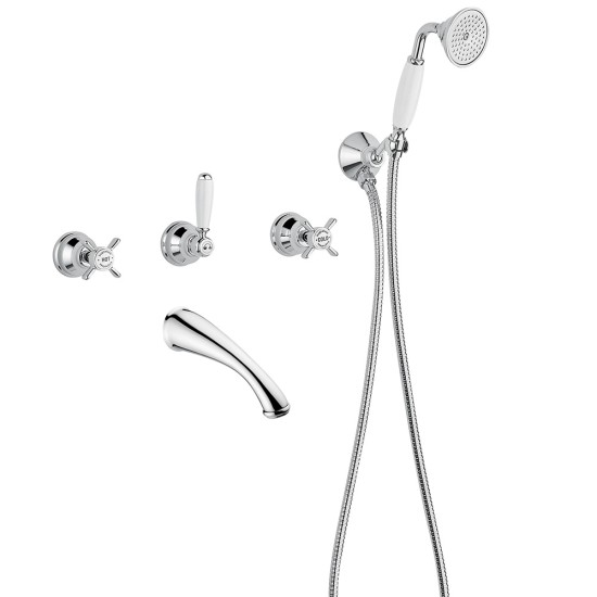 Bugnatese Princeton falba építhető kádtöltő-és zuhany csaptelep szett (818)